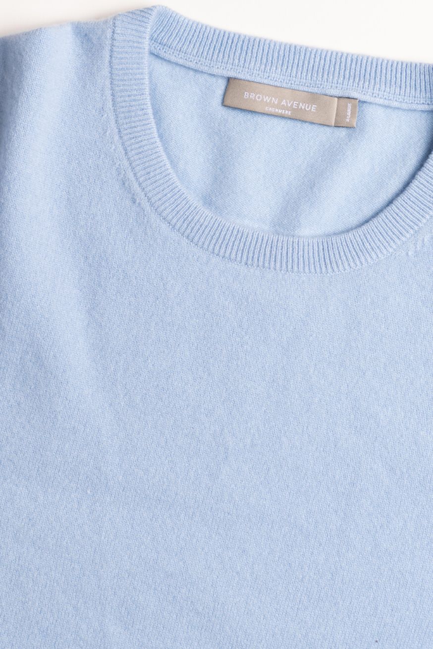 O-Neck Cashmere Sweater - Azure Blue