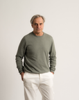 Cotton Cashmere Crewneck - Olive Green