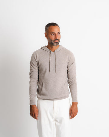 Merino Kashmir Hoodie - Taupe