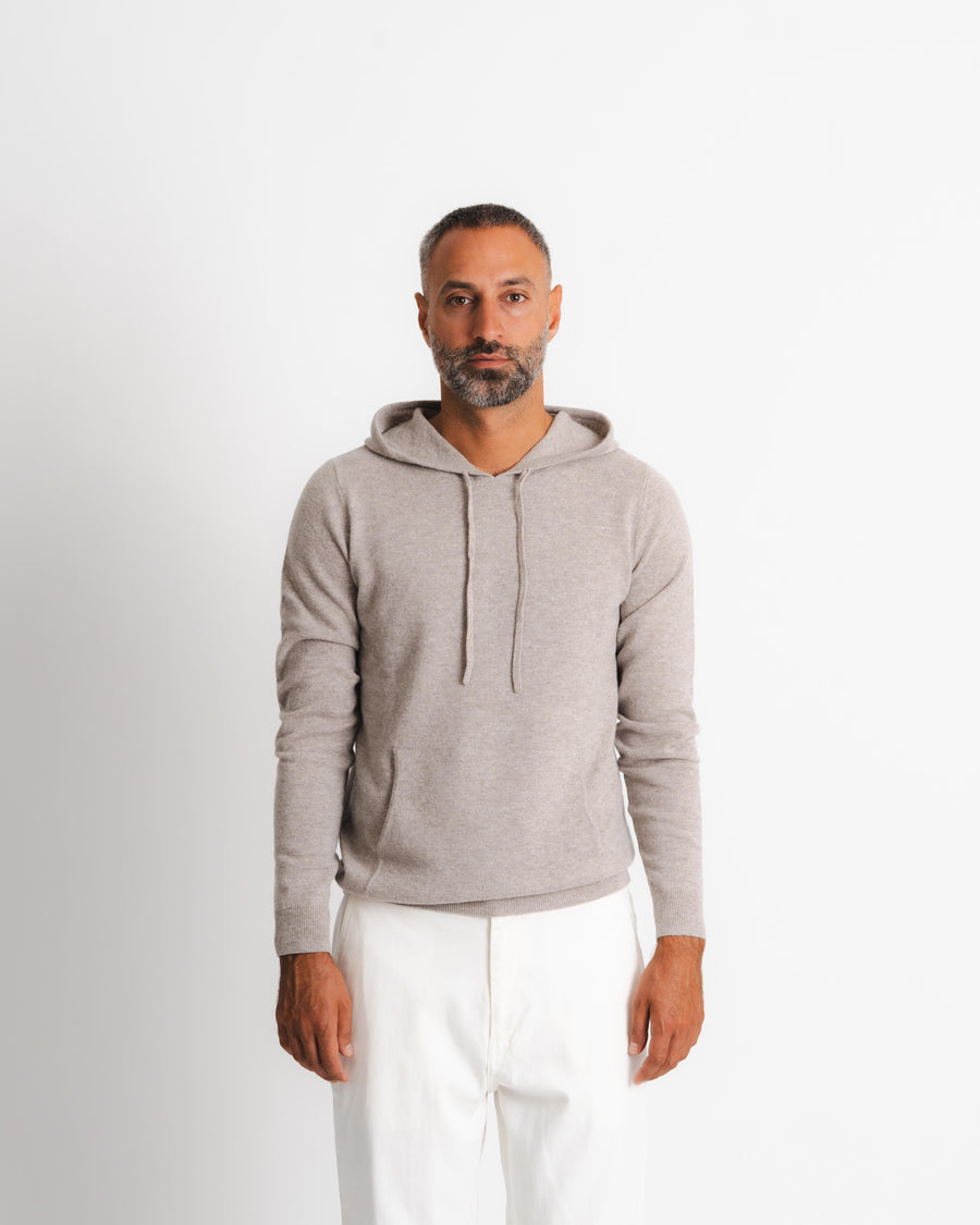 Wool Cashmere Hoodie - Taupe