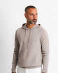 Hoodie i merino-kashmir - Taupe