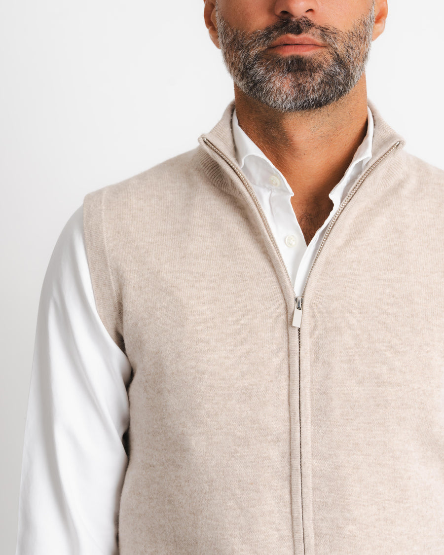 Cashmere Vest - Taupe