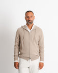 Royal Cashmere Zip Hoodie - Taupe