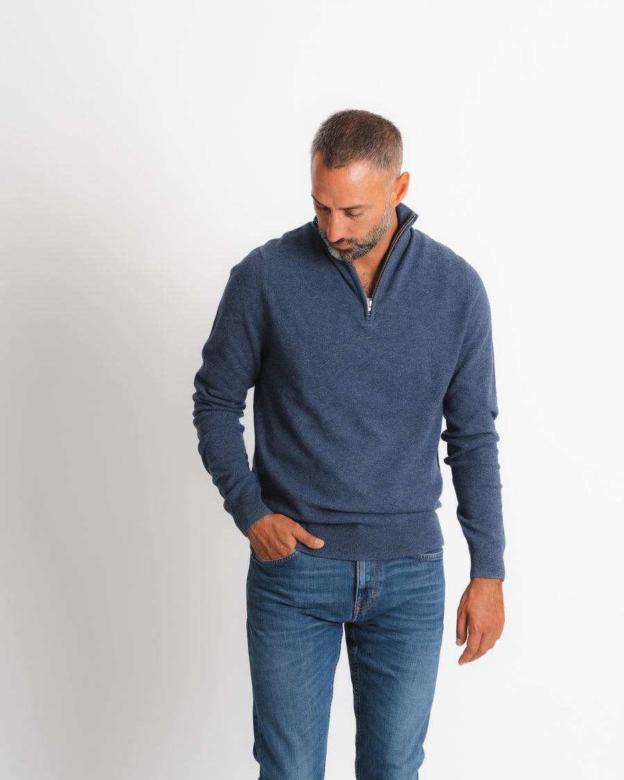 Half zip - Denim Blue