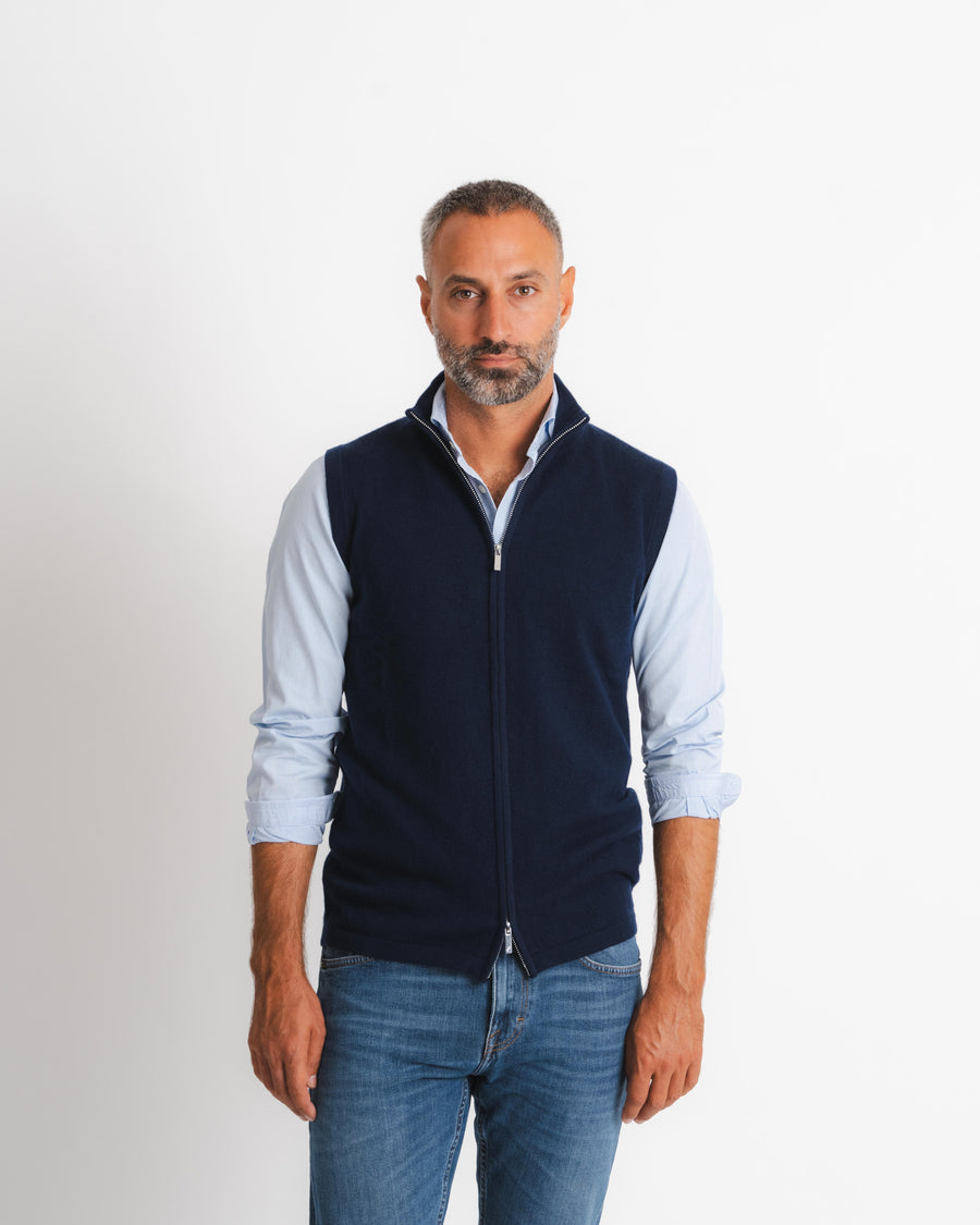 Cashmere Vest - Navy