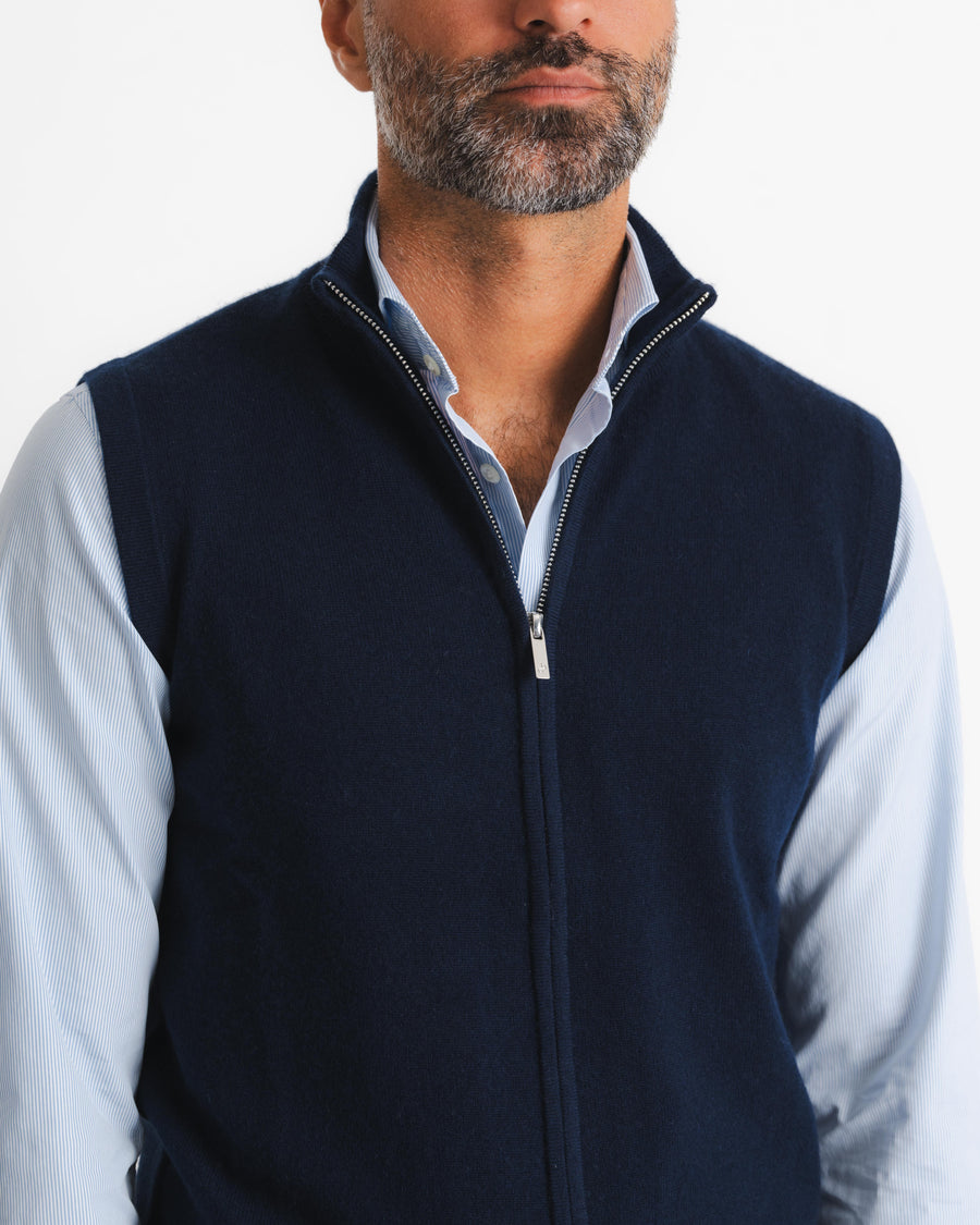 Cashmere Vest - Navy