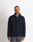 Knitted Shirt Jacket - Navy