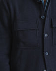 Knitted Shirt Jacket - Navy