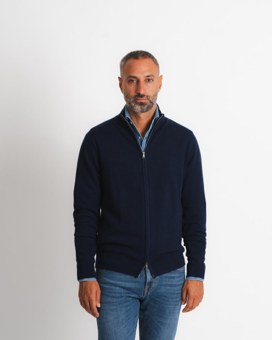 Full Zip Cardigan - Navy