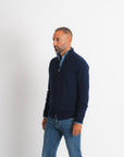 Full Zip Cashmere Cardigan - Navy