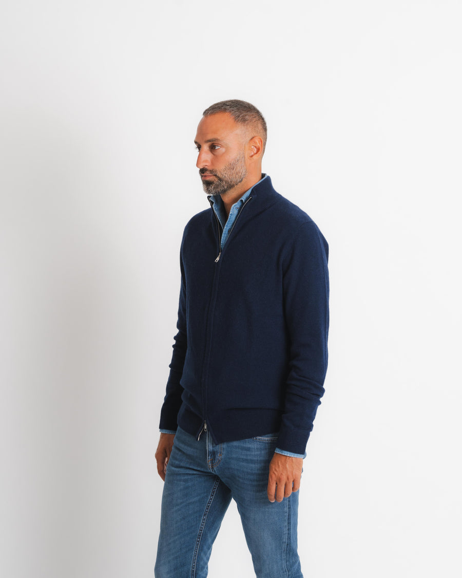 Full Zip Cardigan - Navy