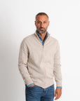 Full Zip Cashmere Cardigan - Taupe