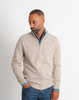 Full Zip Cashmere Cardigan - Taupe