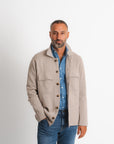 Stickad Overshirt - Taupe