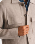 Knitted Shirt Jacket - Taupe