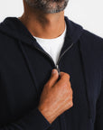 Royal Cashmere Zip Hoodie - Navy