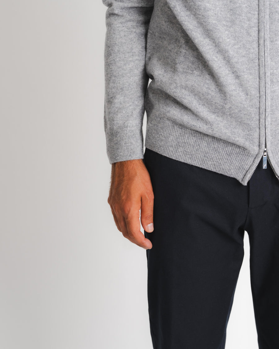 Royal Cashmere Zip Hoodie - Grey