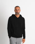 Merino Cashmere Hoodie - Black