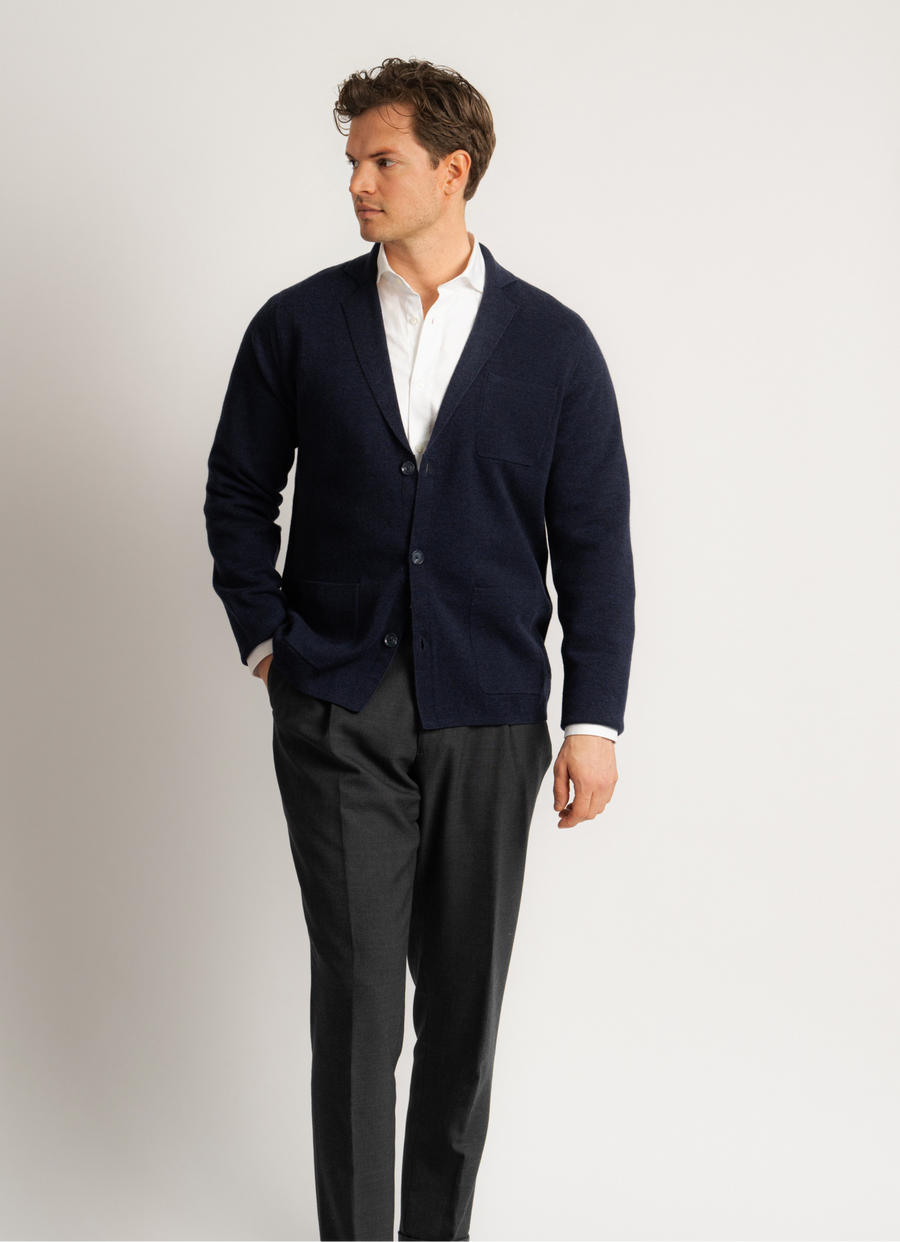 Merino Riviera Blazer - Marinblå