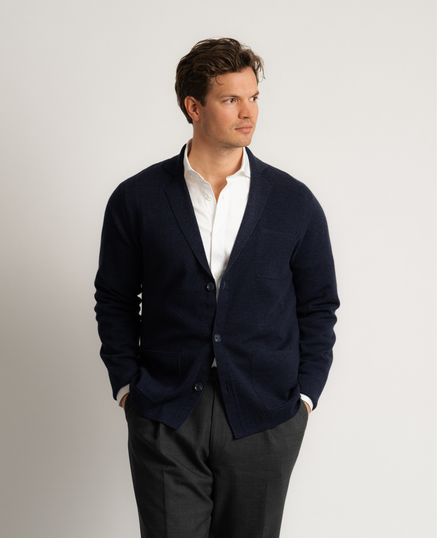 Merino Riviera Blazer - Marinblå