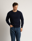 O-Neck Cashmere Sweater - Navy