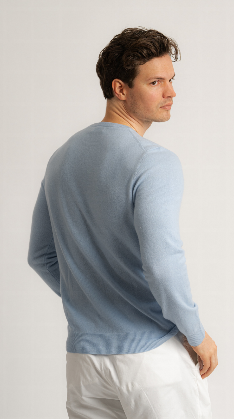 O-Neck Cashmere Sweater - Azure Blue