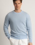 O-Neck Cashmere Sweater - Azure Blue