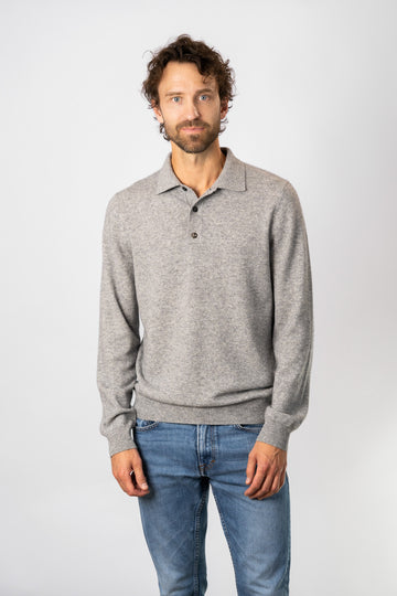 Polo Shirt Sweater - Grey