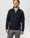 Half Zip Cashmere Sweater - Navy