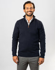 Half Zip Cashmere Sweater - Navy