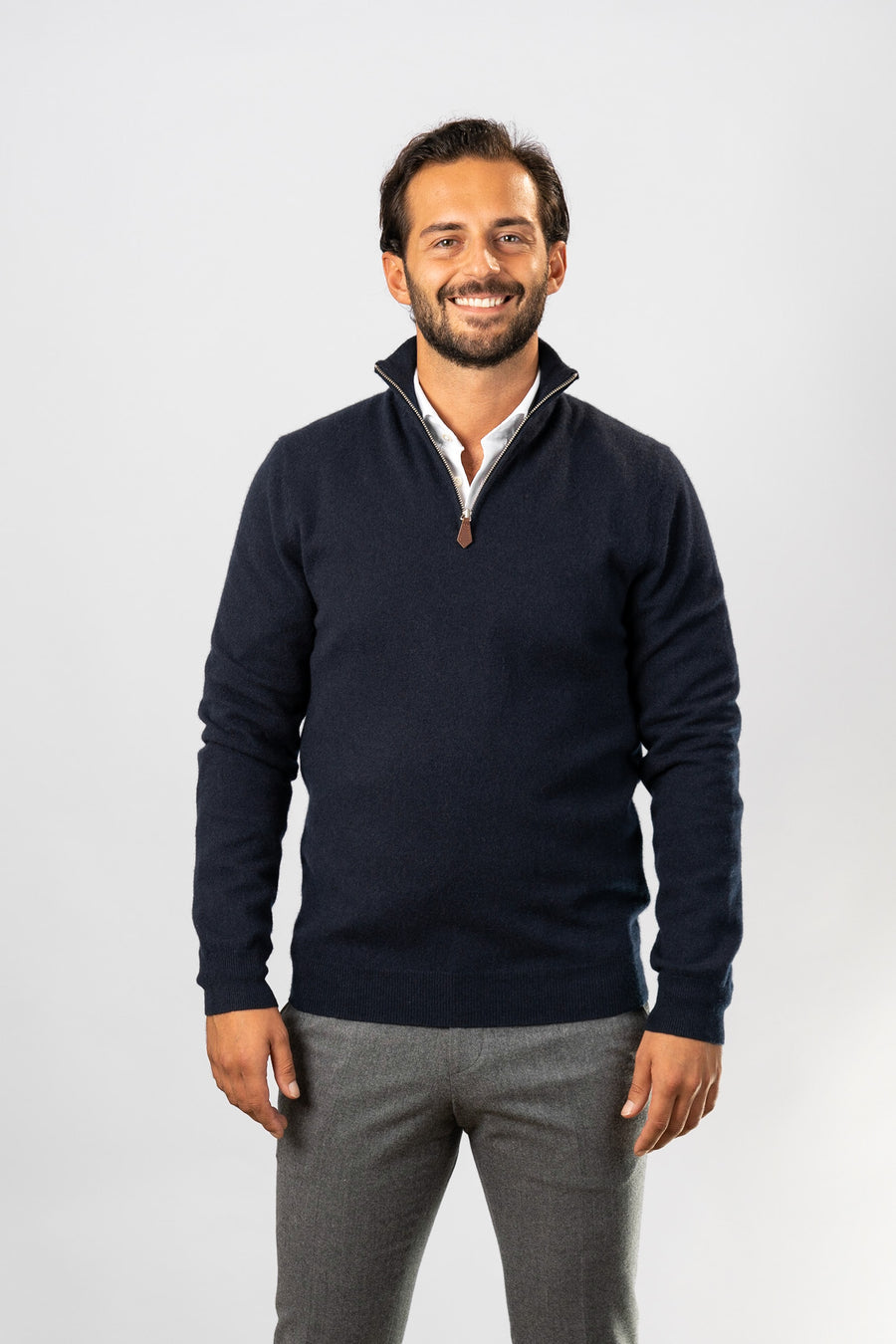 Mens navy discount half zip sweater