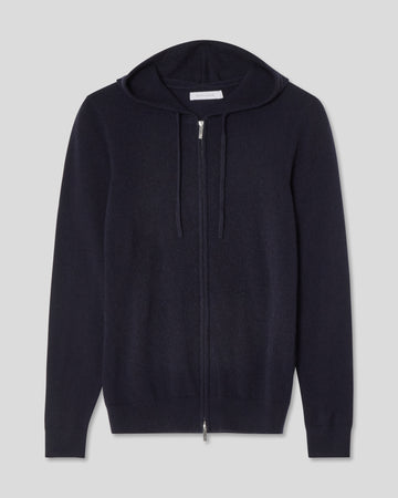 Royal Cashmere Zip Hoodie - Navy