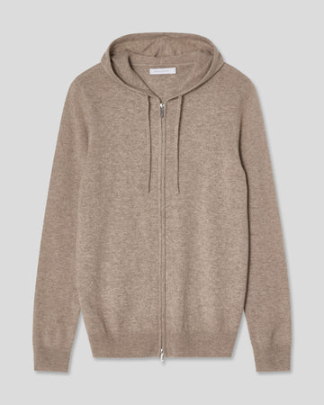 Royal Cashmere Zip Hoodie - Taupe