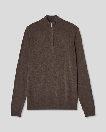 Merino Cashmere Half zip - Brown