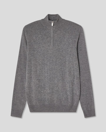 Merino Cashmere Half zip - Grey