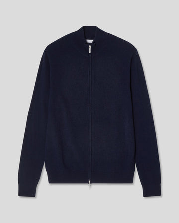 Full Zip Cashmere Cardigan - Navy