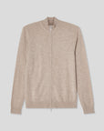 Full Zip Cashmere Cardigan - Taupe