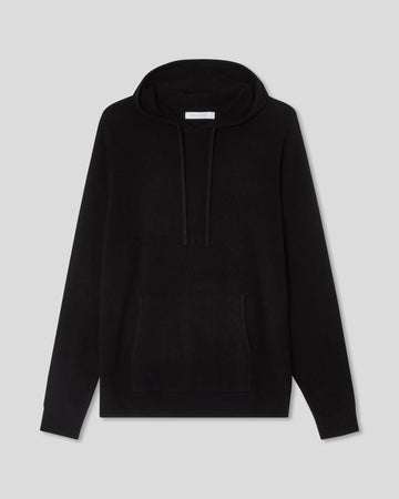 Merino Cashmere Hoodie - Black