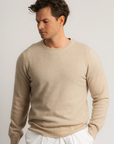 O-Neck Cashmere Sweater - Beige