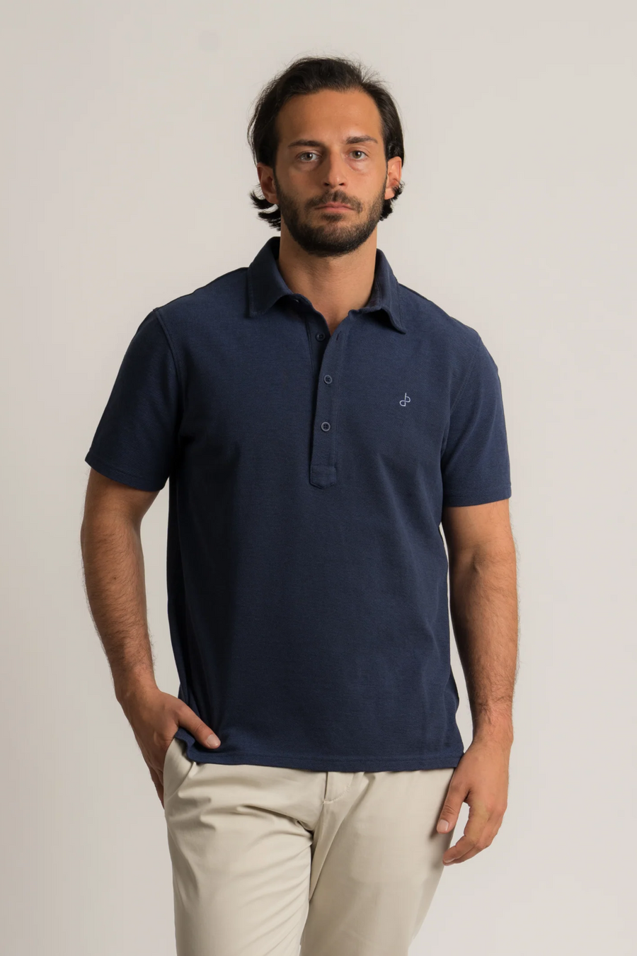 Cotton Polo Piké - Navy