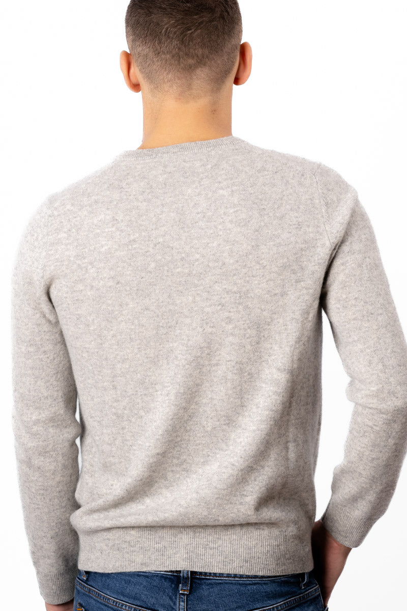 O-Neck Cashmere Sweater - Silver Grey