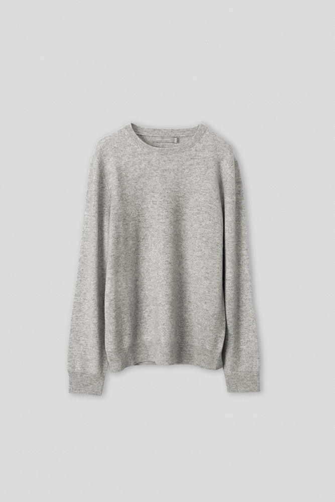 O-Neck Cashmere Sweater - Silver Grey